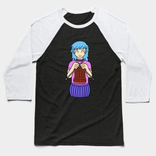 Cute knitting girl Baseball T-Shirt